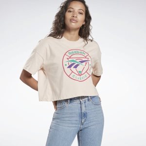 Crop Top Damskie Reebok Classic Trail Głęboka Pomarańczowe PL 81RUTNS